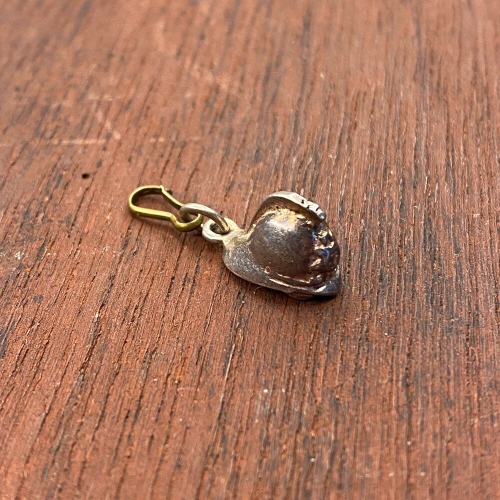 Vintage 925 Sterling Silver British Fireman Helmet Hat Pendant Bracelet Charm